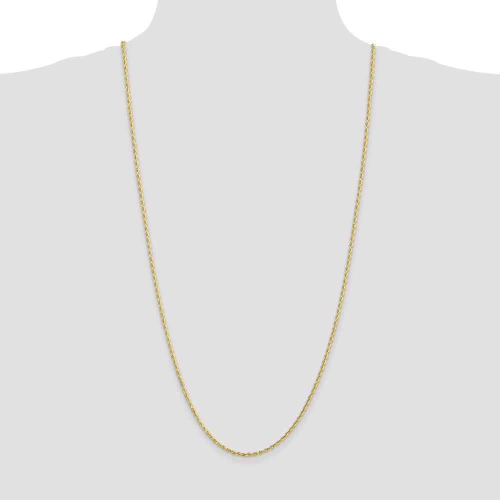 10K Yellow Gold 30" Diamond-Cut Rope Chain - 2.25mm Width