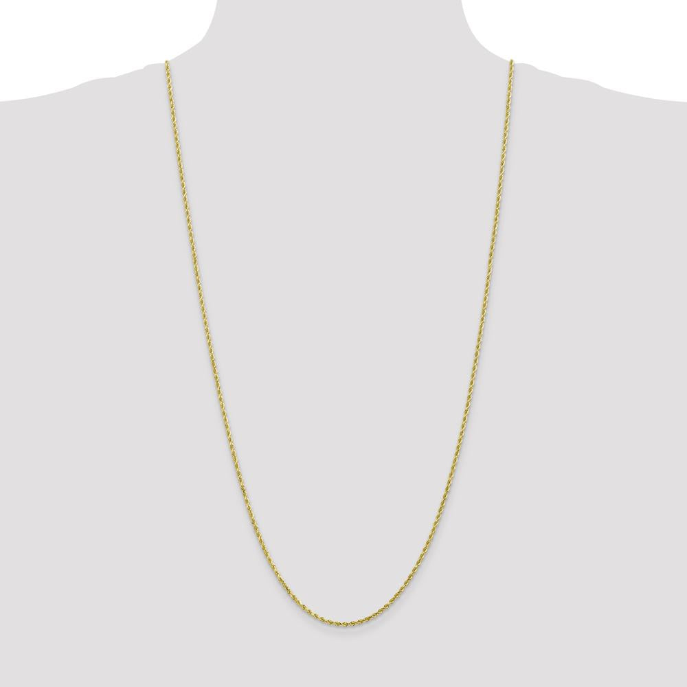 10K Yellow Gold 30" Diamond-Cut Rope Chain - 2mm Width