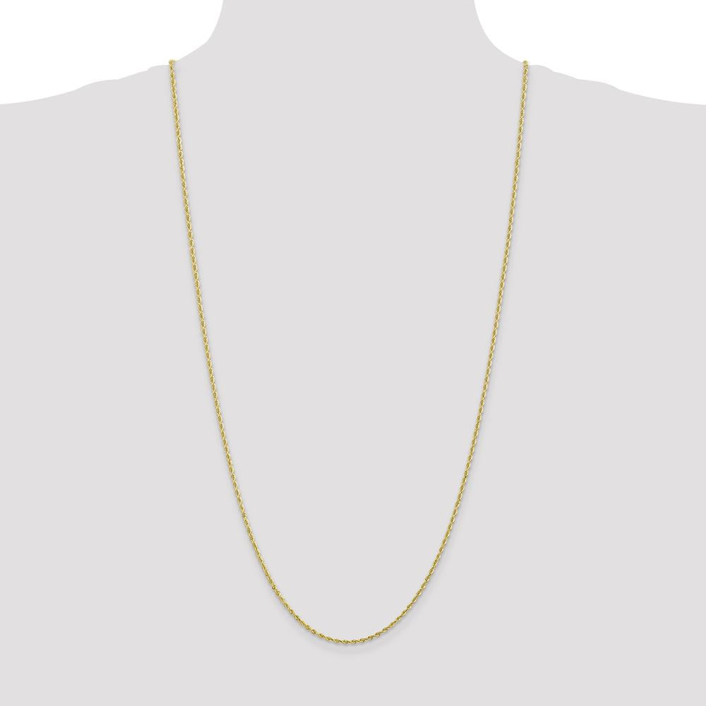 10K Yellow Gold 30" Diamond-Cut Rope Chain - 2mm Width
