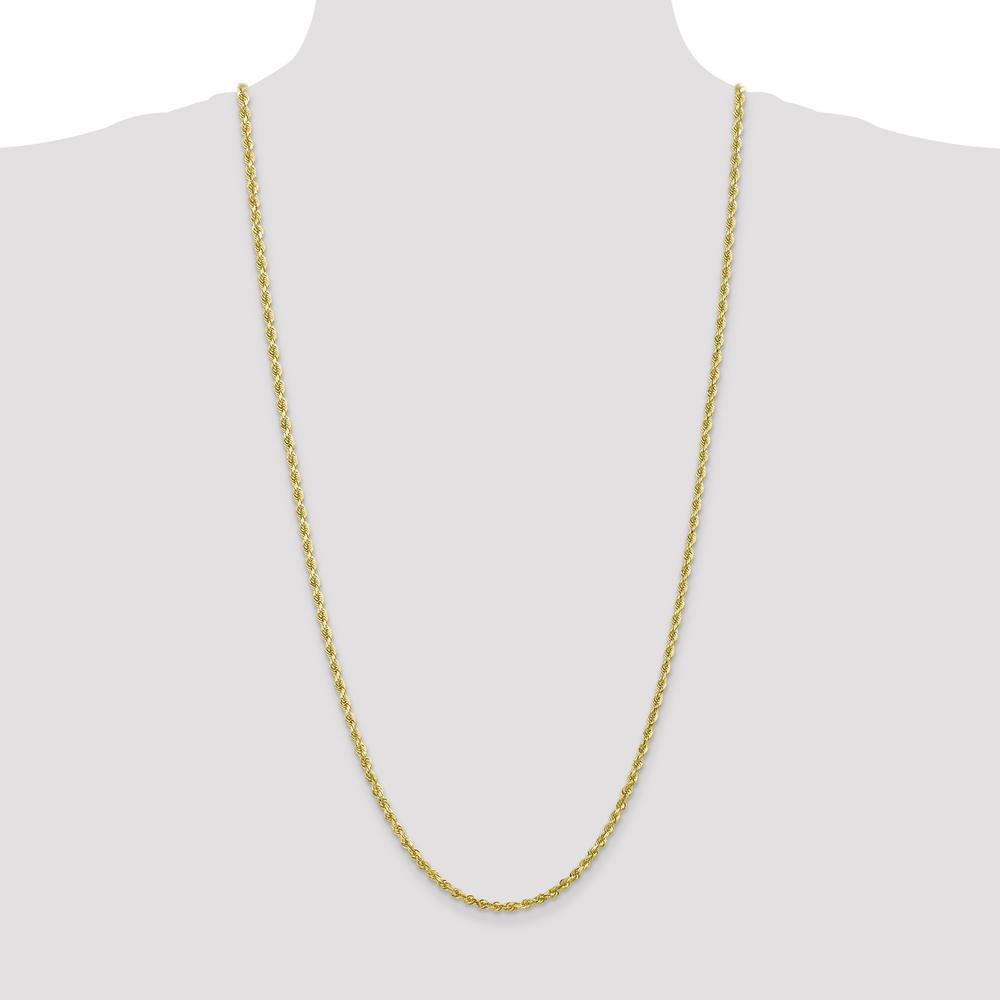 10K Yellow Gold 30" Diamond-Cut Rope Chain - 3.35mm Width