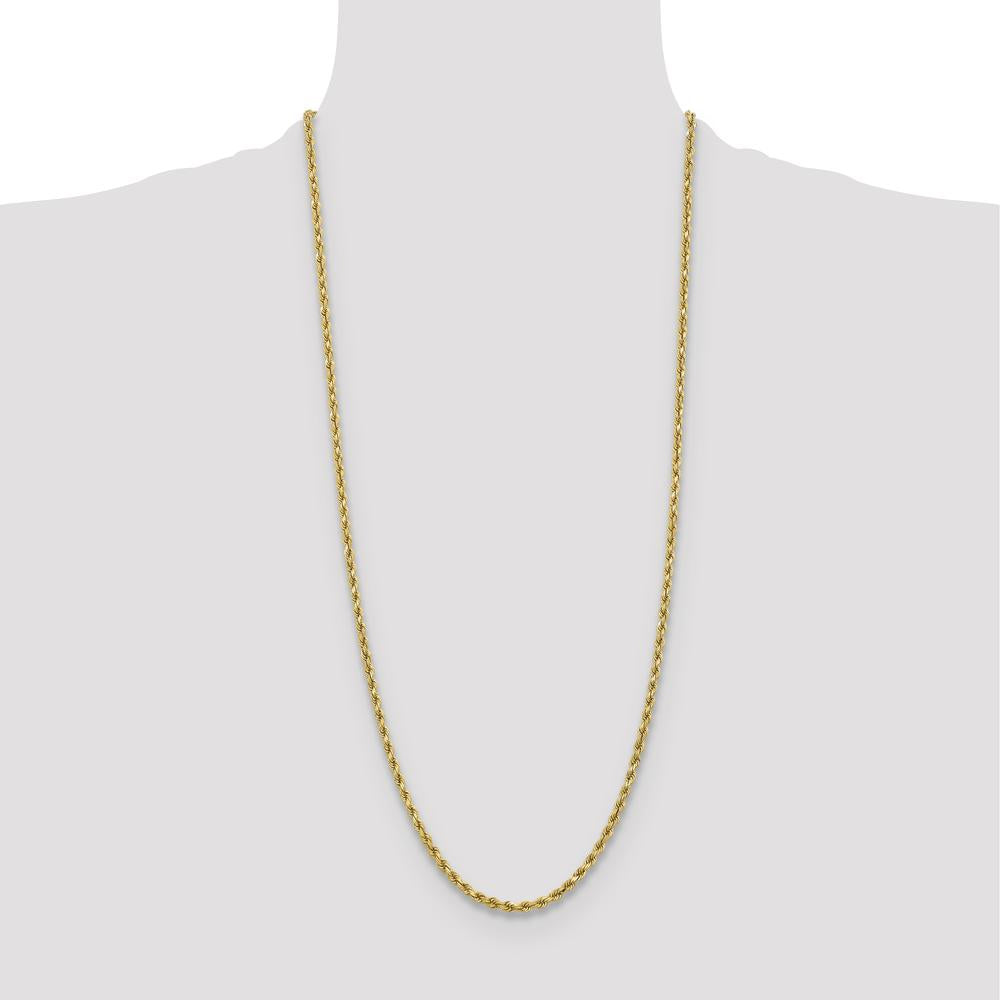 10K Yellow Gold 30" Diamond-Cut Rope Chain - 3.75mm Width