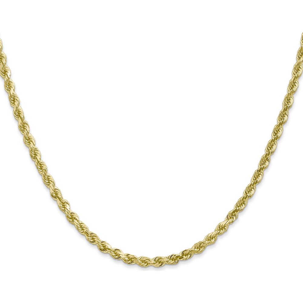 10K Yellow Gold 30" Diamond-Cut Rope Chain - 3mm Width