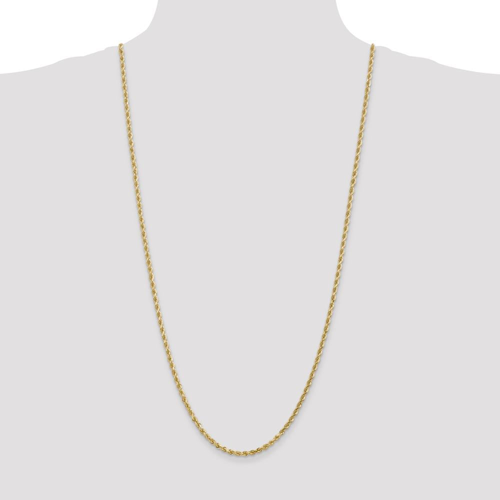 10K Yellow Gold 30" Diamond-Cut Rope Chain - 3mm Width