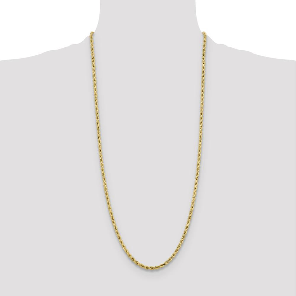 10K Yellow Gold 30" Diamond-Cut Rope Chain - 4.25mm Width