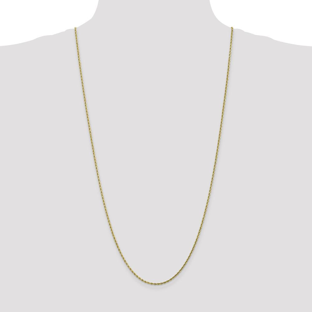 10K Yellow Gold 30" Diamond-Cut Rope Chain Necklace - 1.75mm Width