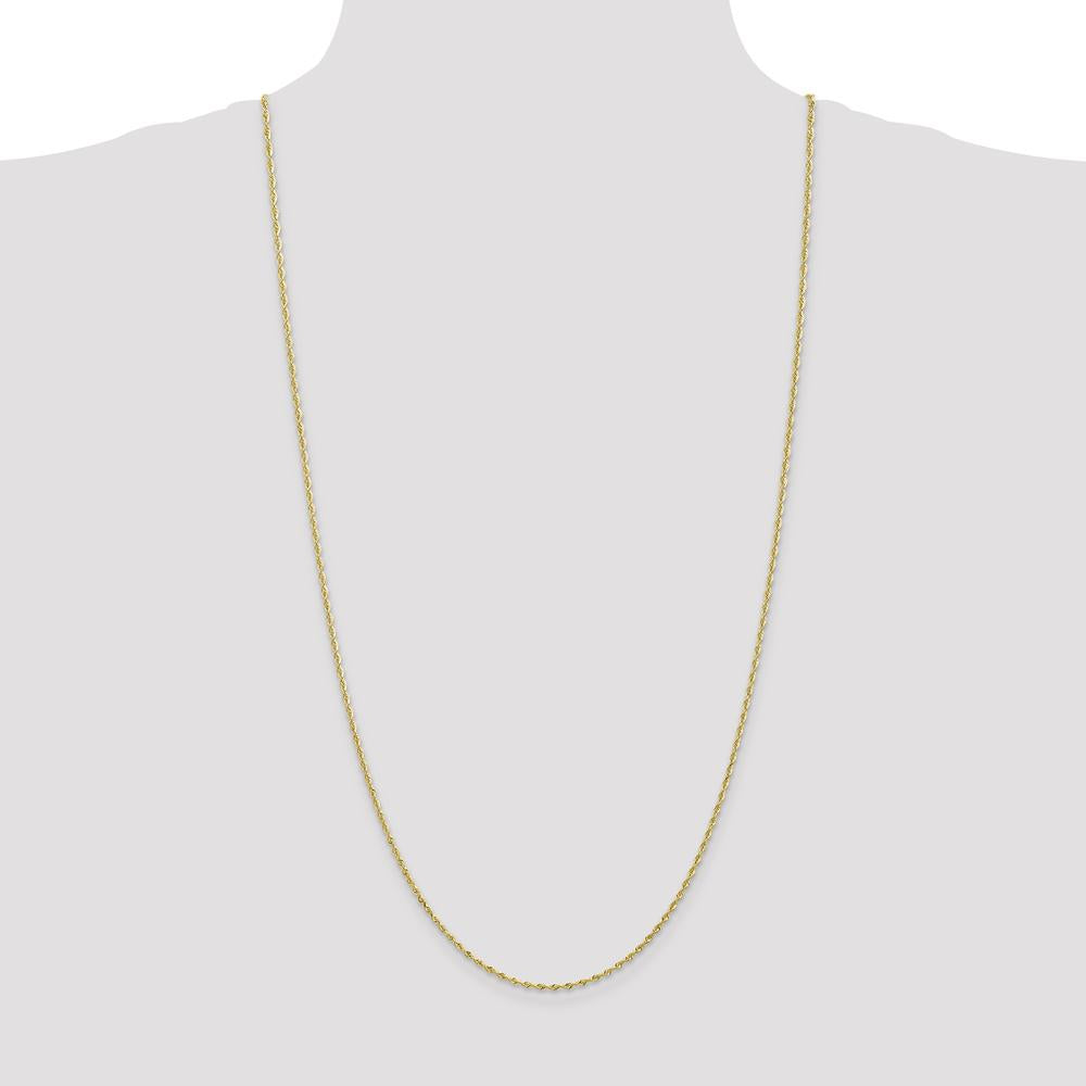 10K Yellow Gold 30" Diamond-Cut Rope Chain Necklace - 1.85mm Width