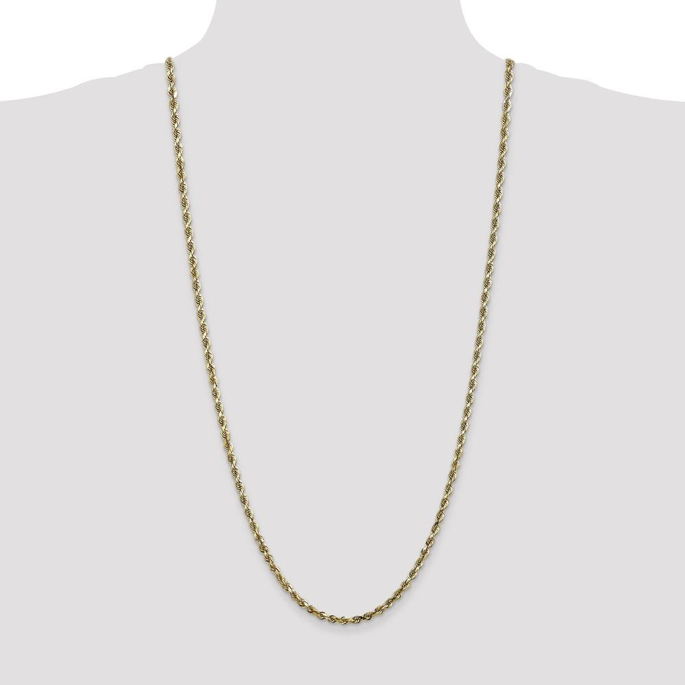 10K Yellow Gold 30" Diamond-Cut Rope Chain Necklace - 4mm Width