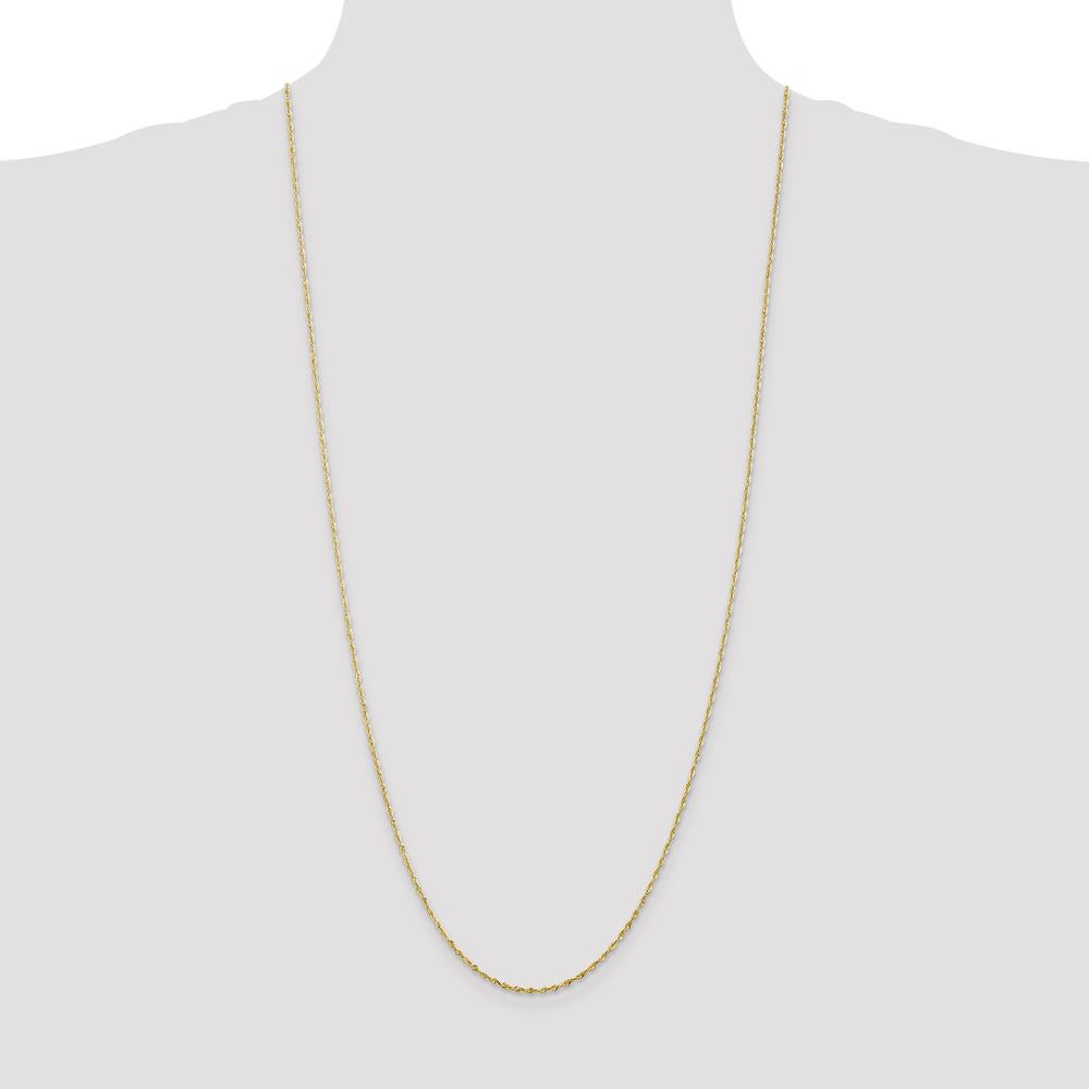 10K Yellow Gold 30" Diamond-Cut Rope Chain Necklace - Lightweight and Elegant Design