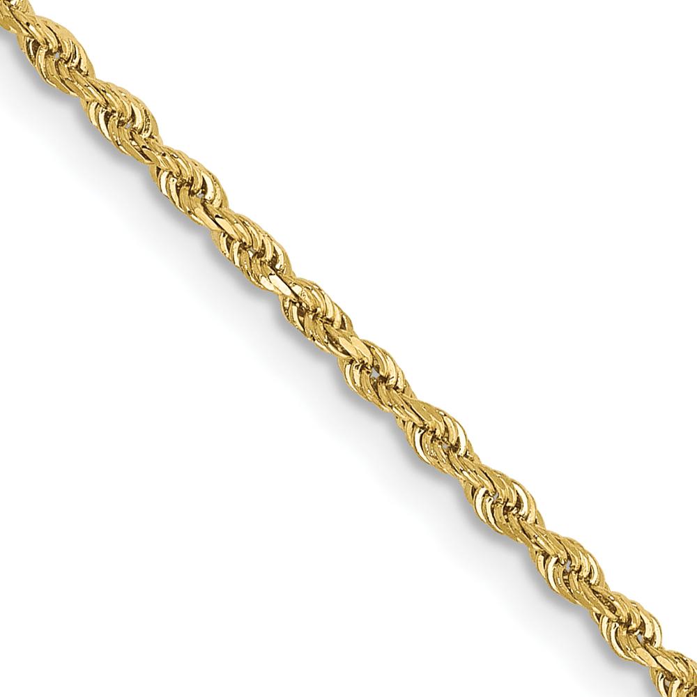 10K Yellow Gold 30" Diamond-Cut Rope Necklace - 1.5mm Width