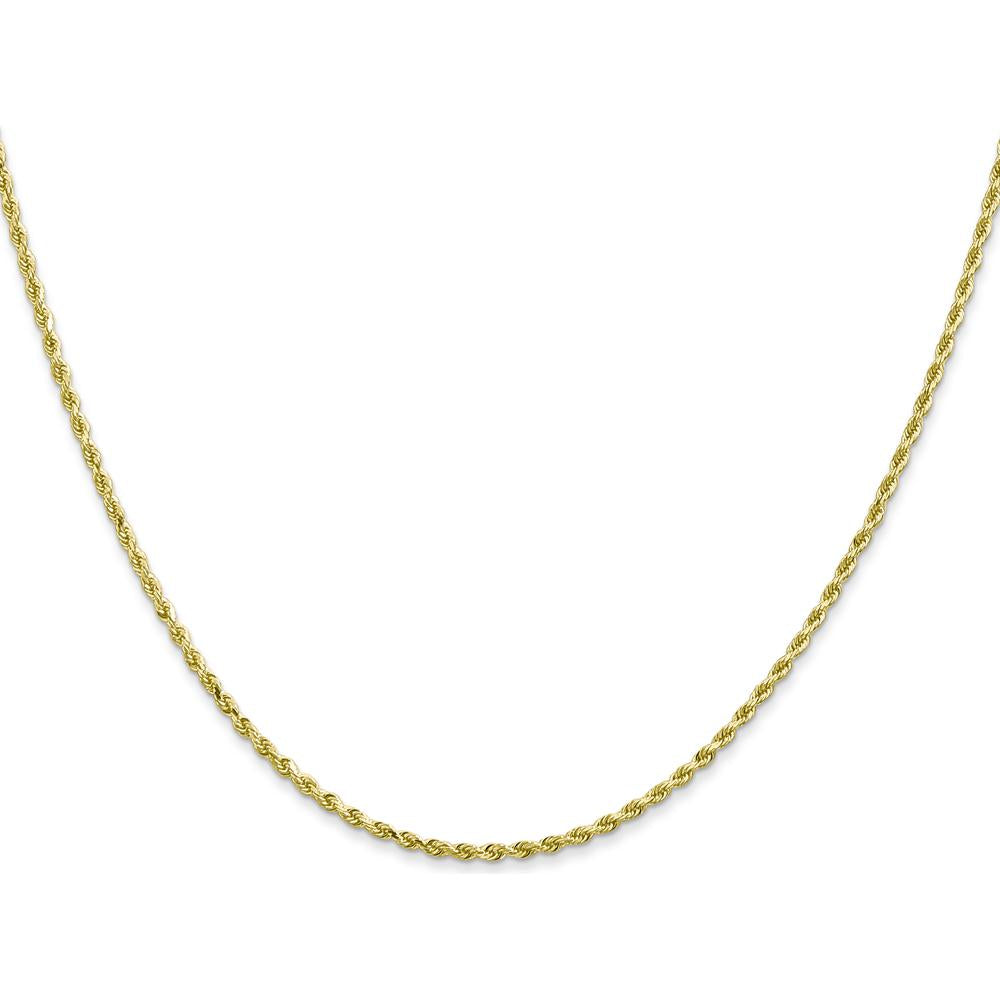 10K Yellow Gold 30" Diamond-Cut Rope Necklace - 1.5mm Width