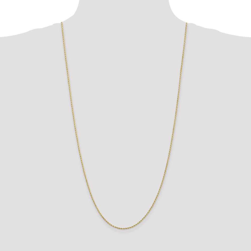 10K Yellow Gold 30" Diamond-Cut Rope Necklace - 1.5mm Width