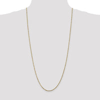 10K Yellow Gold 30" Extra-Light Diamond-Cut Rope Chain - 1.8mm Width
