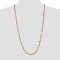 10K Yellow Gold 30" Flat Figaro Chain - 5.25mm Width