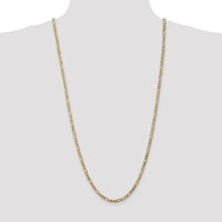 10K Yellow Gold 30" Flat Figaro Chain Necklace - 4mm Width with Polished Finish