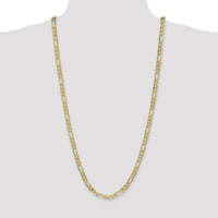 10K Yellow Gold 30" Flat Figaro Chain Necklace - 6.25mm Width with Lobster Clasp