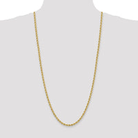 10K Yellow Gold 30" Regular Rope Chain - 4mm Width, Polished Finish