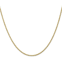 10K Yellow Gold 30" Regular Rope Chain Necklace - 1.5mm Width