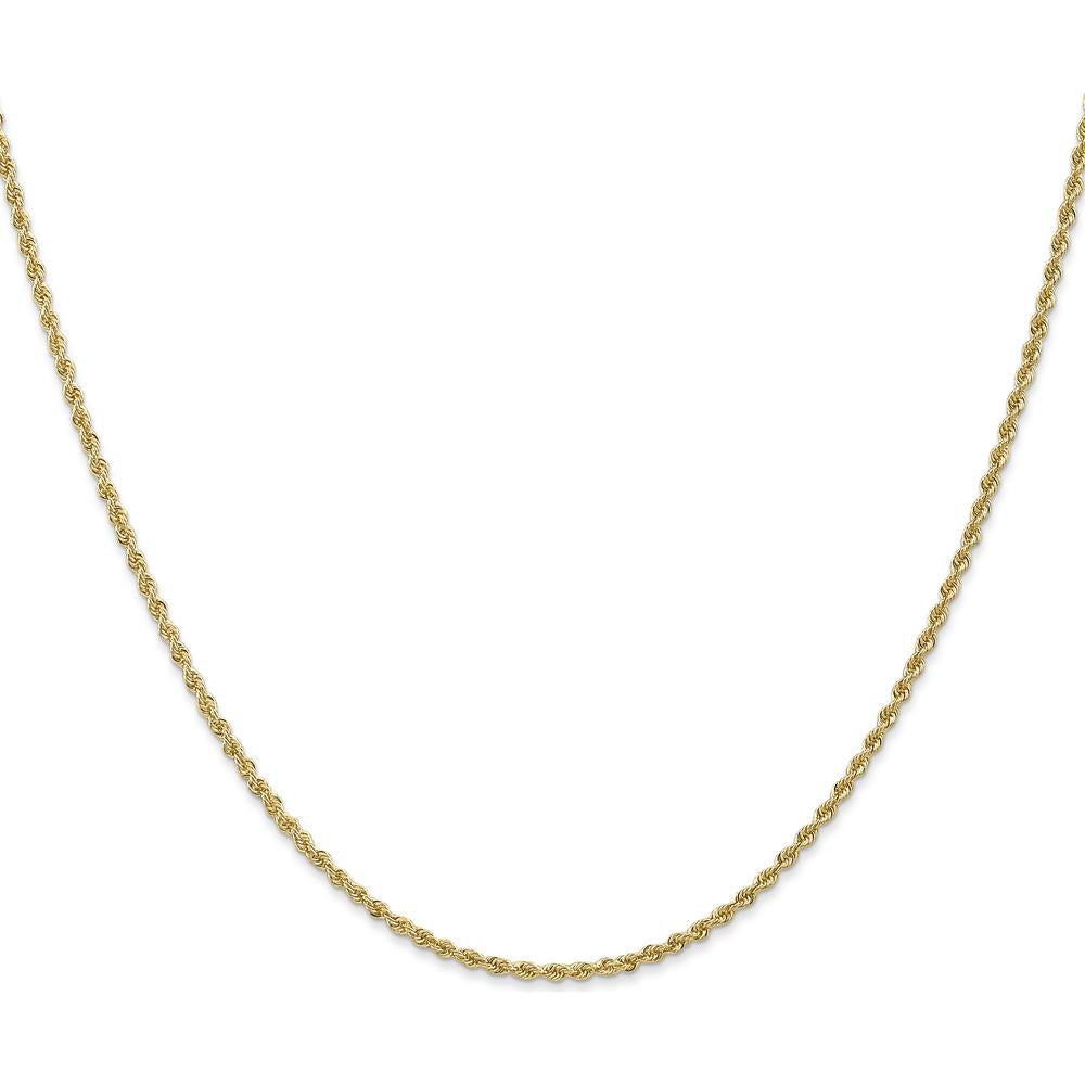 10K Yellow Gold 30" Regular Rope Chain Necklace - 1.5mm Width