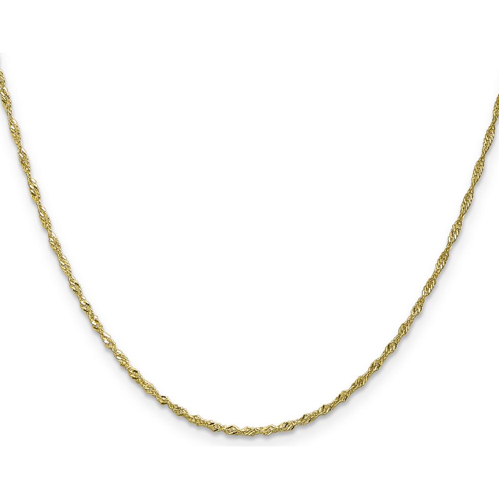10K Yellow Gold 30" Singapore Chain with Polished Finish - 1.4mm Width