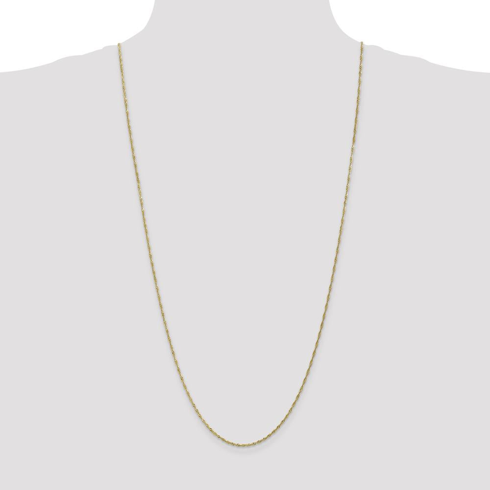 10K Yellow Gold 30" Singapore Chain with Polished Finish - 1.4mm Width