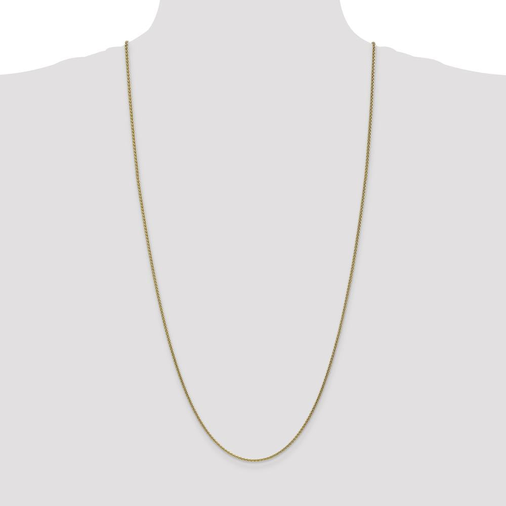 10K Yellow Gold 30" Spiga Chain Necklace - 1.7mm Wheat Link Design