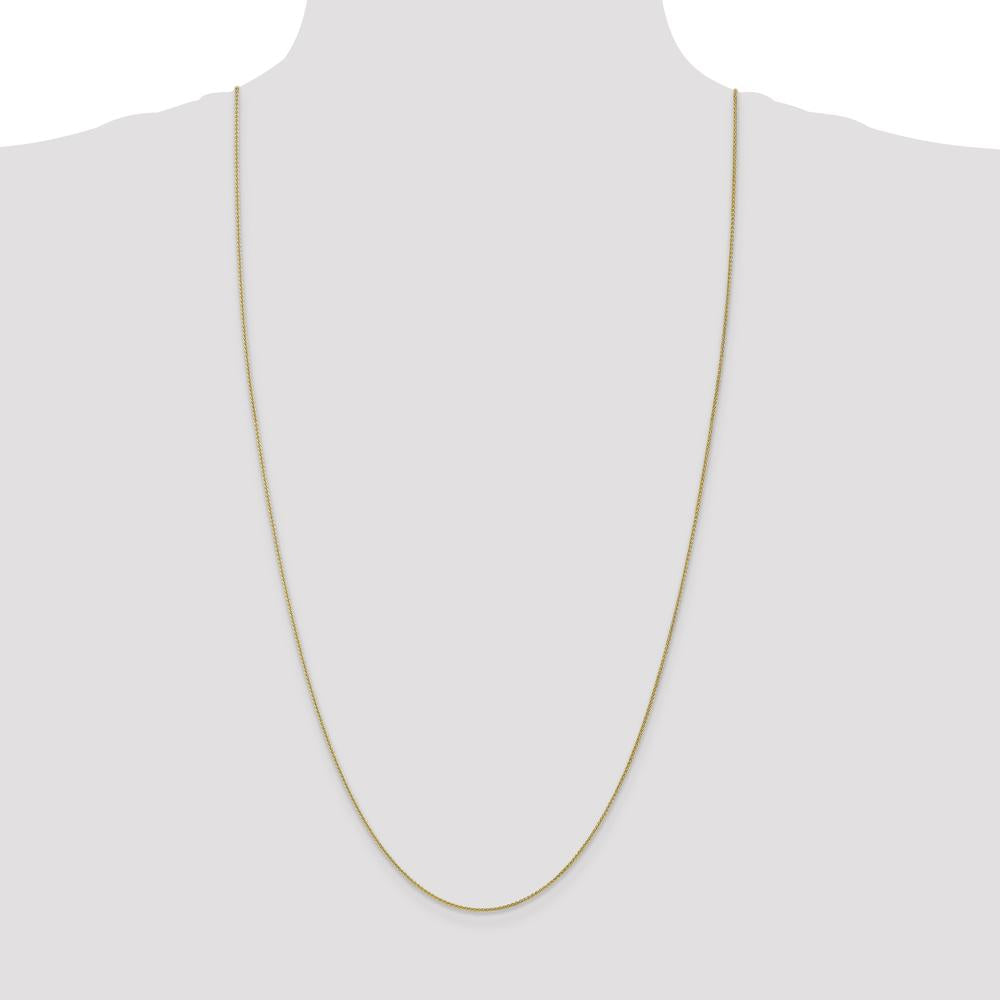 10K Yellow Gold 30" Spiga Chain Necklace with Polished Finish