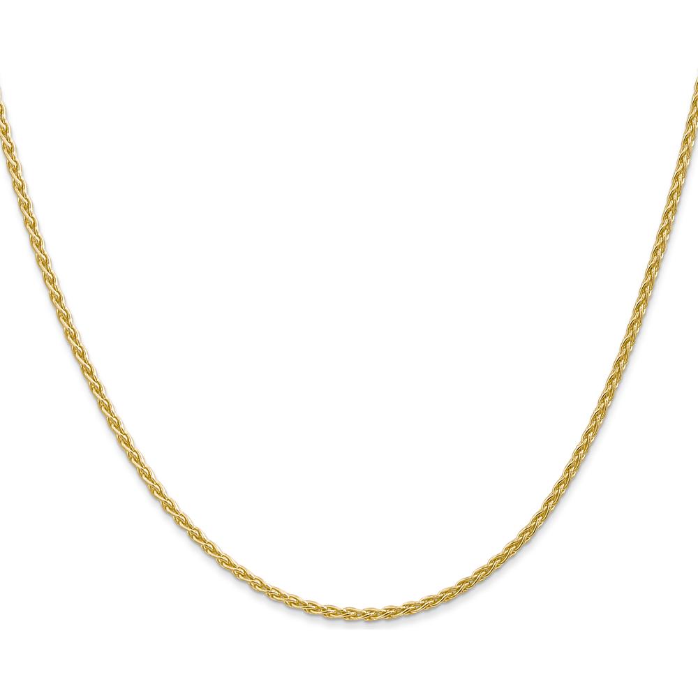 10K Yellow Gold 30" Spiga Wheat Chain Necklace - 1.75mm Width, Polished Finish