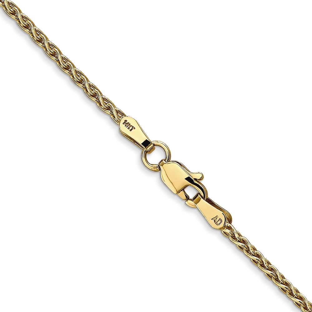 10K Yellow Gold 30" Spiga Wheat Chain Necklace - 1.75mm Width, Polished Finish