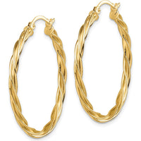 10K Yellow Gold 32mm Polished Twisted Hoop Earrings
