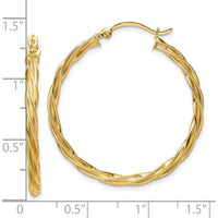 10K Yellow Gold 32mm Polished Twisted Hoop Earrings