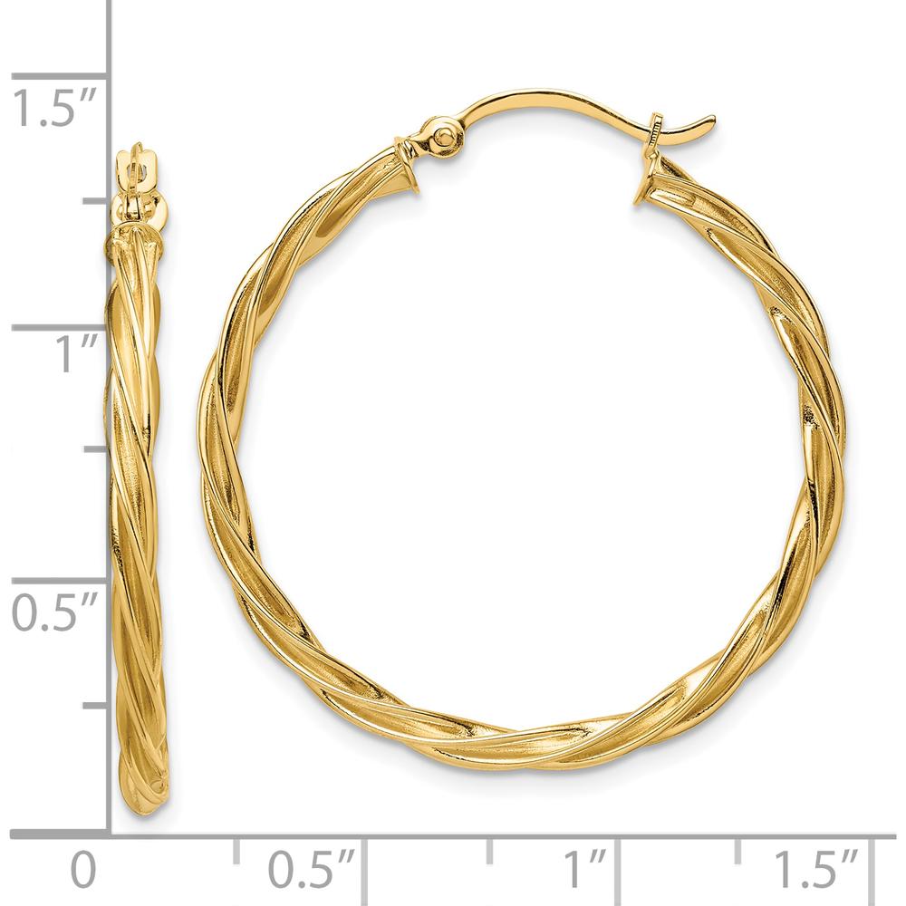10K Yellow Gold 32mm Polished Twisted Hoop Earrings
