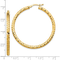 10K Yellow Gold 35mm Diamond-Cut Large Hoop Earrings