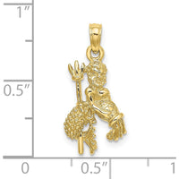 10K Yellow Gold 3D Aquarius Zodiac Pendant - Celestial Symbol Charm