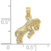 10K Yellow Gold 3D Aries Zodiac Pendant with Textured Ram Design