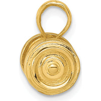 10K Yellow Gold 3D Barbell Pendant - Polished Finish