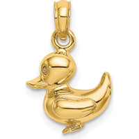 10K Yellow Gold 3D Duckling Charm - Polished Finish