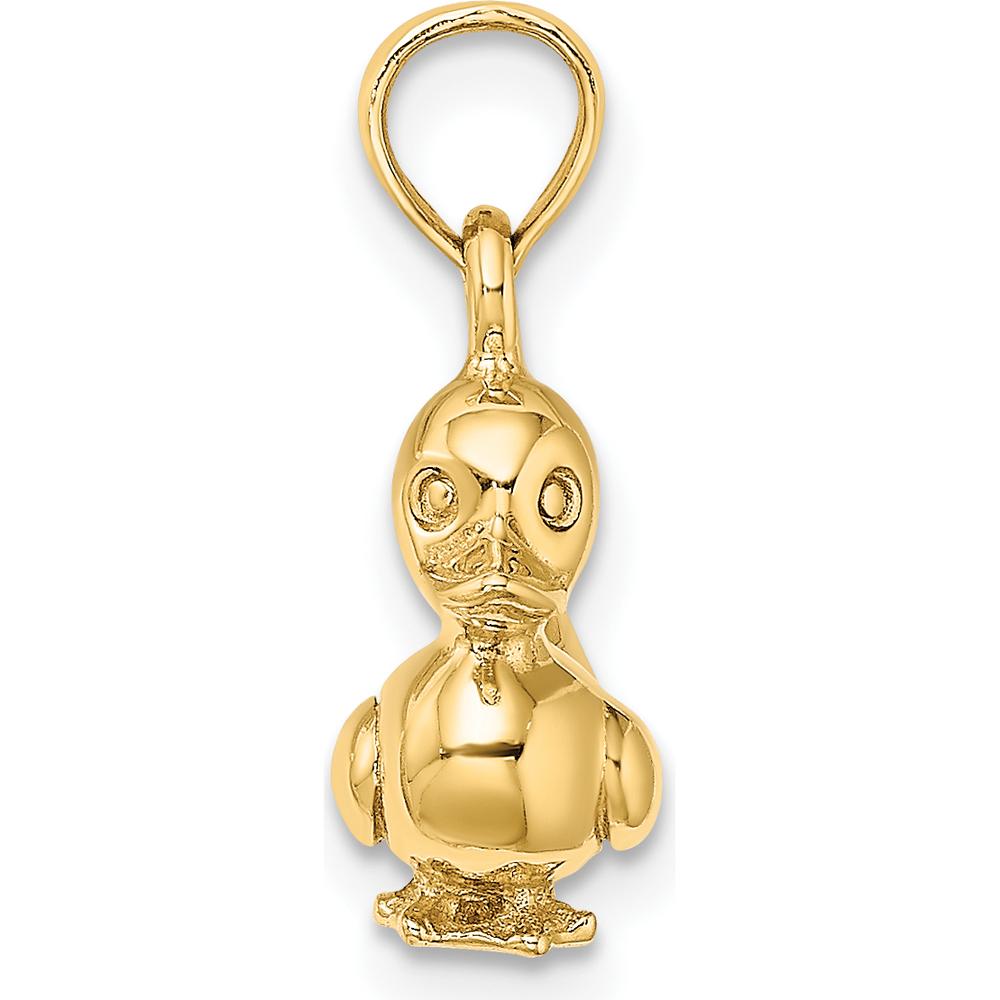 10K Yellow Gold 3D Duckling Charm - Polished Finish