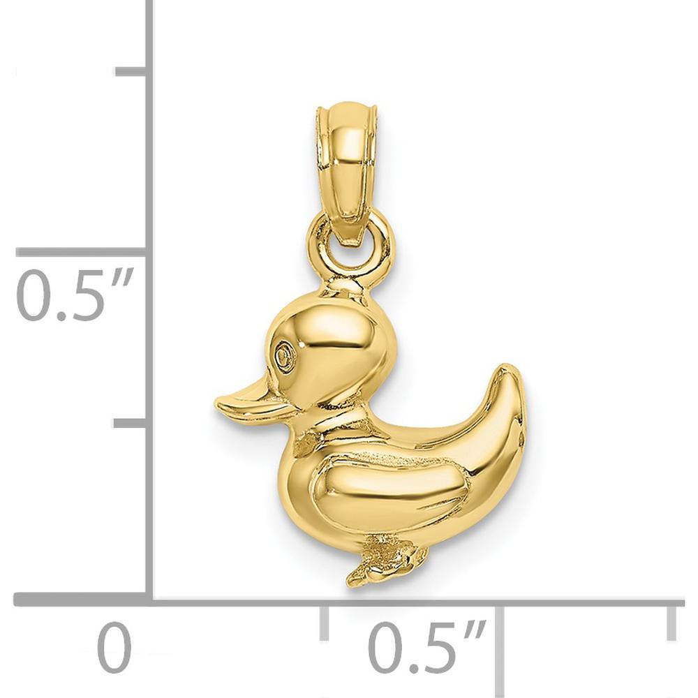 10K Yellow Gold 3D Duckling Charm - Polished Finish