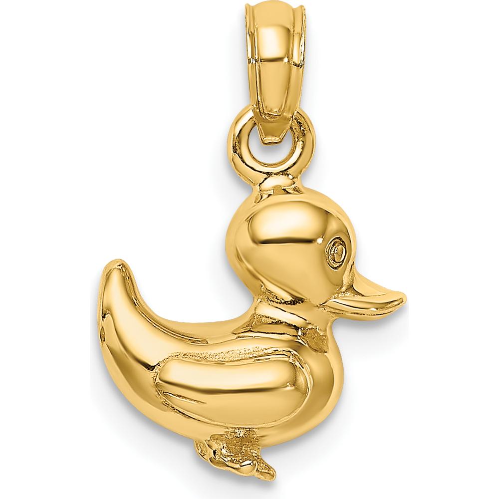 10K Yellow Gold 3D Duckling Charm - Polished Finish