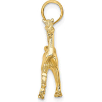 10K Yellow Gold 3D Horse Charm Pendant - Polished Finish