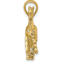 10K Yellow Gold 3D Horse Charm Pendant - Polished Finish