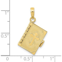 10K Yellow Gold 3D Lords Prayer Bible Pendant - Faith and Devotion Charm