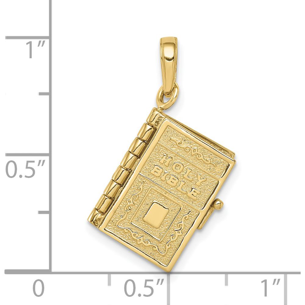 10K Yellow Gold 3D Lord's Prayer Bible Pendant - Faith-Inspired Charm