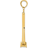10K Yellow Gold 3D Moveable Anchor Pendant - Symbolic Nautical Jewelry