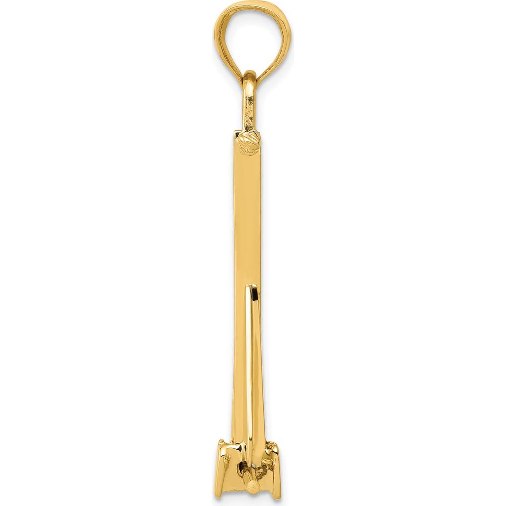 10K Yellow Gold 3D Moveable Anchor Pendant - Symbolic Nautical Jewelry