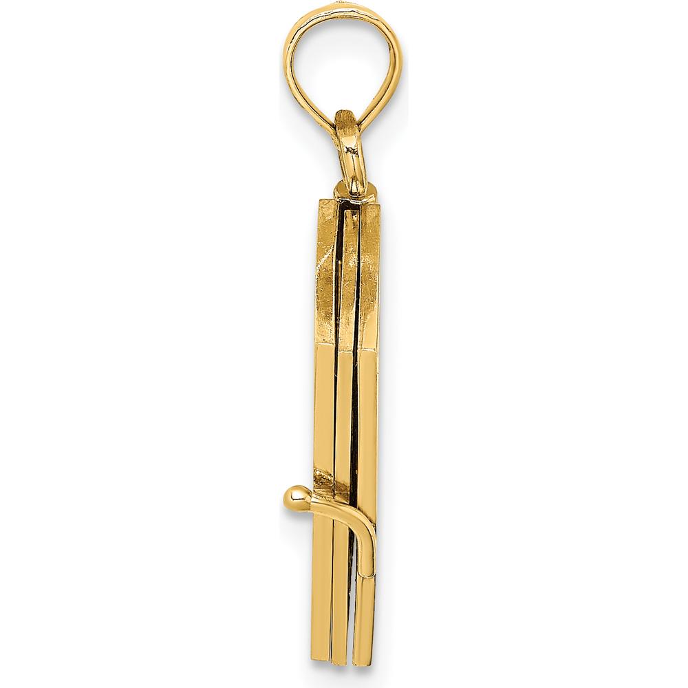 10K Yellow Gold 3D Moveable Enameled Irish Prayer Book with Green Clover Charm