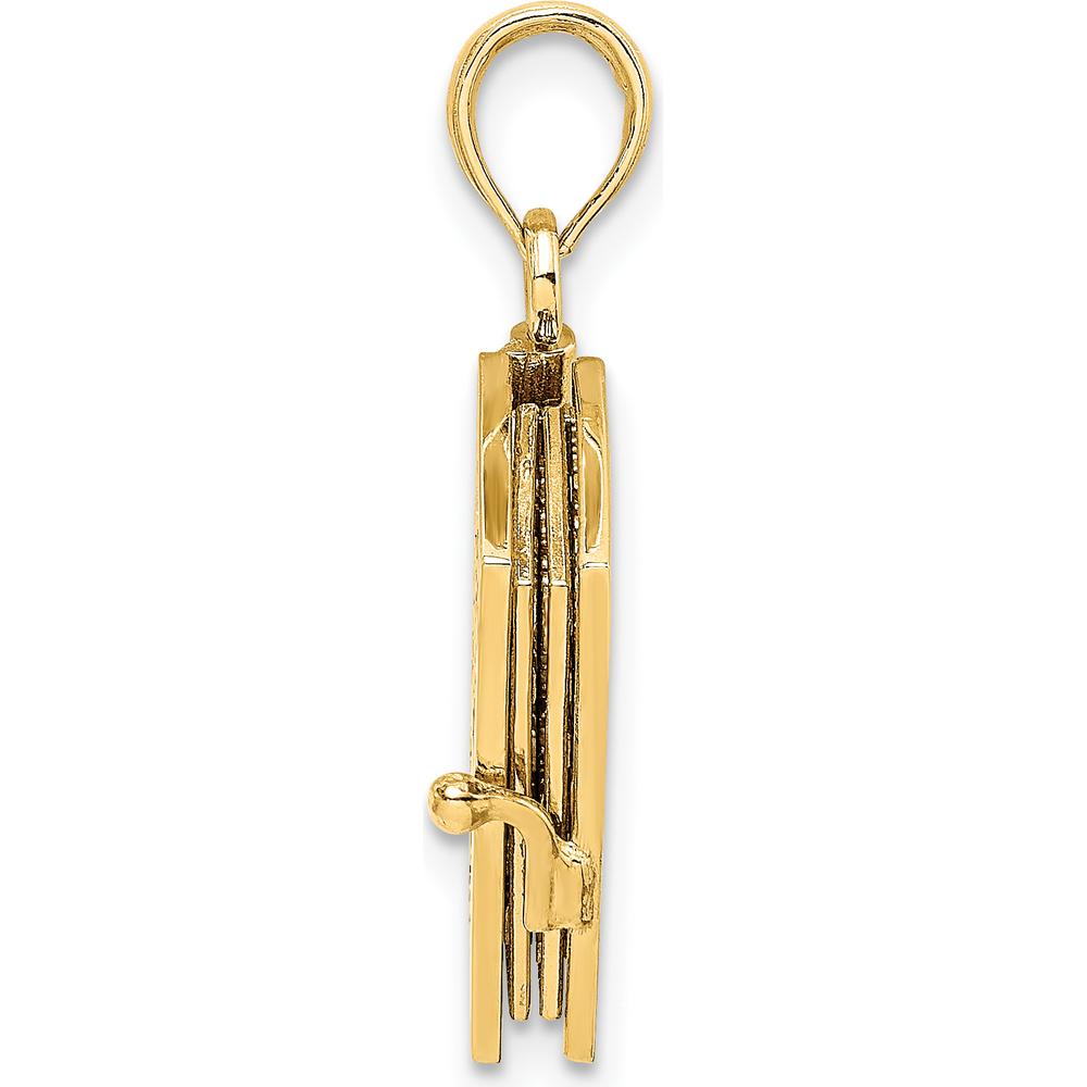10K Yellow Gold 3D Moveable Pages Holy Bible Pendant with Lord's Prayer Charm