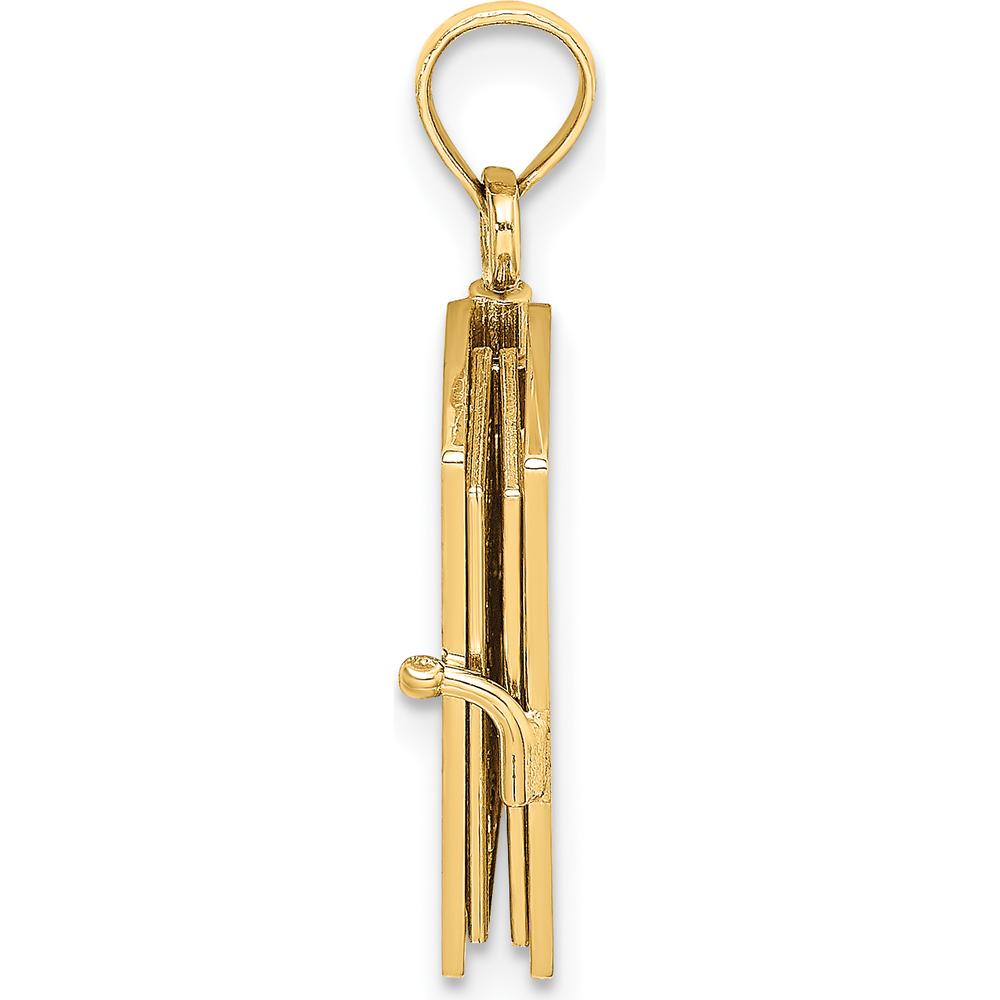10K Yellow Gold 3D Moveable Santa Biblia Bible Charm with Cross