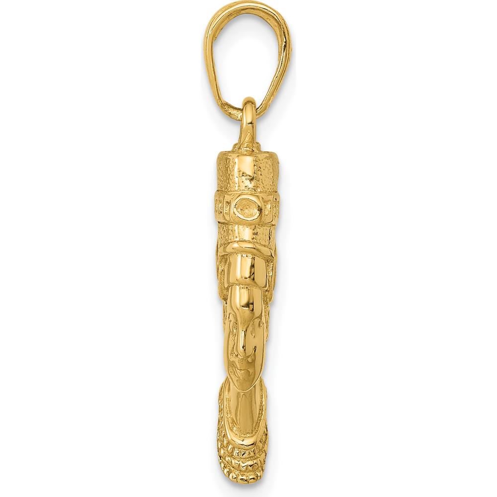 10K Yellow Gold 3D Nefertiti Pendant - Solid Casted with Polished Finish