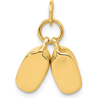 10K Yellow Gold 3D Polished Baby Shoes Charm - Sentimental Keepsake